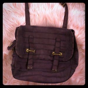 YSL Besace Purple Suede Satchel